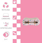 CSR1014D Suvi 26" Modern Cardboard Infinity 2-in-1 Lounge Bed Cat Scratcher with Catnip, Pattern Party