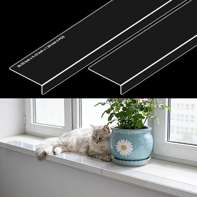 Ultra Clear Window Sill Protector - Scratch & Chew Proof Pet Guard for Dogs & Cats, Easy Install Transparent Ledge Cover, No Residue
