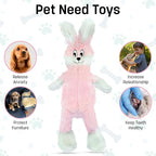 FGA MARKETPLACE Pink Rabbit Dog Toy Flat NO Stuffing NO Squeak, Funny Style Will Entertain Your Pet for Hours, Recommended for Small and Medium Dog 21 INCH Long