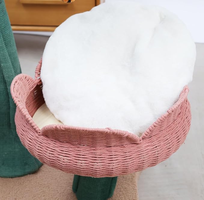 Happy & Polly Tulip Design 47.8-in Fleece Large Cat Tree (Pink)