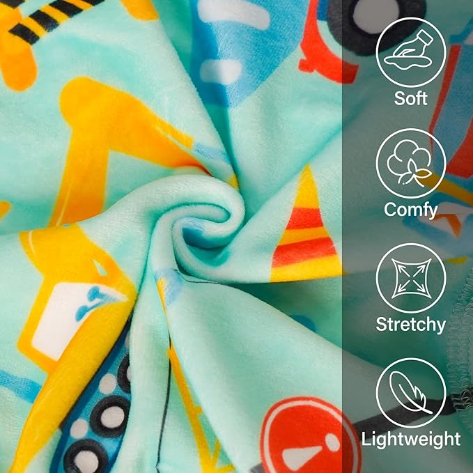 KYEESE Dog Pajamas Velvet Dog Pajamas Medium Sized Dogs Soft Dogs Clothes Pjs with Construction Vehicles Pattern Stretchy Pet Jammies Coat Comfy Pet Onesie Costume, 2X-Large