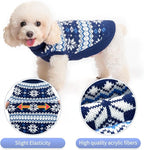 KOOLTAIL Cable Knit Dog Sweater Turtleneck, Cold Weather Pullover Classic Knitwear, Snowflake Pattern Thick Warm Winter Pet Clothes, Dog Christmas Sweater for Small Medium Large Dogs Cats, Navy Blue S