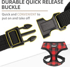 PUPTECK Soft Mesh Dog Harness and Leash Set Pet Puppy Cat Comfort Padded Vest No Pull Harnesses, Red&Black, L