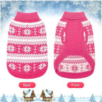 KOOLTAIL Cable Knit Valentines Dog Sweater Turtleneck, Cold Weather Pullover Classic Knitwear, Snowflake Pattern Thick Warm Winter Pet Clothes, Dog Sweater for Small Medium Large Dogs Girl, Pink M