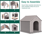 EasyUp Dog House Outdoor Indoor,Dog Kennel Weatherproof Resin Shelter with Air Vents and Elevated Floor for Small Medium Large Dogs,Easy Clean and Assemble(38.62 * 36.26 * 38.07in,Coffee)