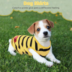 Pet Dog Striped T-Shirt Dogs Cats Cotton Vest Spring Summer Pet Apparel Tee Shirt Suitable for Small and Medium Large Pets French Bulldog Bichon