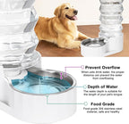 RIZZARI Gravity Dog Water Dispenser: 8L Large Auto-Refill Stainless Steel Pet Water Feeder - No-Spill BPA-Free Design for Large Dogs & Multi-Dog Homes - Everyday Indoor & Outdoor Spaces