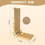 L Shape Cat Scratcher with Ball Toy,23.6 Inch Cat Scratchers for Indoor Cats,Cat Scratching Board Furniture Protector,Cat Scratching Post