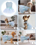 CuteBone Dog Birthday Dress Girl Puppy Skirt Tutu Cat Wedding Outfit Pet Party Clothes for Small Dogs Costume DD22M
