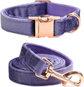 Bubblepup Velvet Dog Collar and Leash Set, Dog Collars for Small Medium Large Dogs Leash for Training & Walking