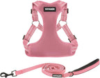 Best Pet Supplies Voyager Adjustable Step-in Flex Breathable Mesh Dog Harness for Small Medium Large Dogs Leash Set (Pink), M