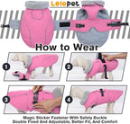 Lelepet Warm Dog Coats for Large Dogs Waterproof Dog Winter Jacket Reflective Pet Fleece Vest Windproof Cold Weather Coats with Adjustable Buckle & Leash Hole, Pink, L