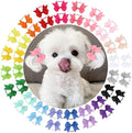 40PCS (20 Pairs) Dog Hair Bows with Rubber Bands, Puppy Bows for Small Size Pet Girls, Mix Colors Hair Ties, Dog Hair Accessories Girl for Daily Use Birthday(Type B)