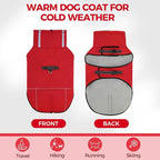 Mihachi Dog Coat for Small Dogs, Warm Dog Winter Coat Waterproof Dogs Jacket with Harness Built in Reflective Pet Fleece Vest, Puppy Cold Weather Coats Turtleneck & Windproof Dogs Snowsuit, Red S