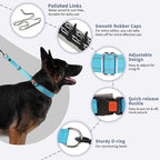Mayerzon Martingale Dog Collar for Pulling, Patented No Pull Training Walking Collar with Buckle for Medium Large Dogs Bulldog Pitbull German Shepherd, Reflective, Adjustable(L, Light Blue)
