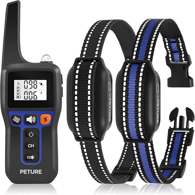 Bark Collar With Remote for 2 Dogs, 3300FT 2 in 1 Bark and Shock Collar Combo with Beep, Vibrate, Shock & Auto Mode, IPX7 Waterproof Automatic Bark Collar for Small Medium Large Dogs (7-120lbs)