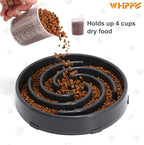 Slow Feeder Large Dog Bowl - Maze Puzzle Bowl for Medium to Large Dogs - Non Slip, Interactive, Bloat Stop, Healthy Feeding Dish - Gray