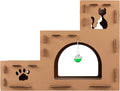 Cat House - Cardboard Cat House with Scratching Pads, Toys, and Catnip - 3-Story Cat Houses for Indoor Cats, Kittens and Small Animals by PETMAKER