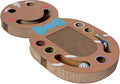 Furhaven Scratching Pad Ball Track Cat Toy w/ Catnip for Indoor Cats - Giant Gingerbread Man Holiday Corrugated Busy Box Scratcher - Brown, One Size