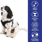 Gooby Sporty Escape Free Harness, Medium - Black, Neoprene, No-Pull, 4-Point Adjustment for Small Dogs up to 35 lbs