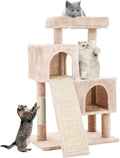 Cat Tree for Indoor Cats, 36in Cat Tower Multi-Level Cat Condo with Sisal Scratching, Scratching Board, Dangling Ball, Extra Large Perch for Cats and Kittens (Beige)
