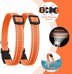 Collar Replacement Strap Compatible with Dog Training Collar Receiver, Reflective Dog Collars Strong, 2 Piece Set