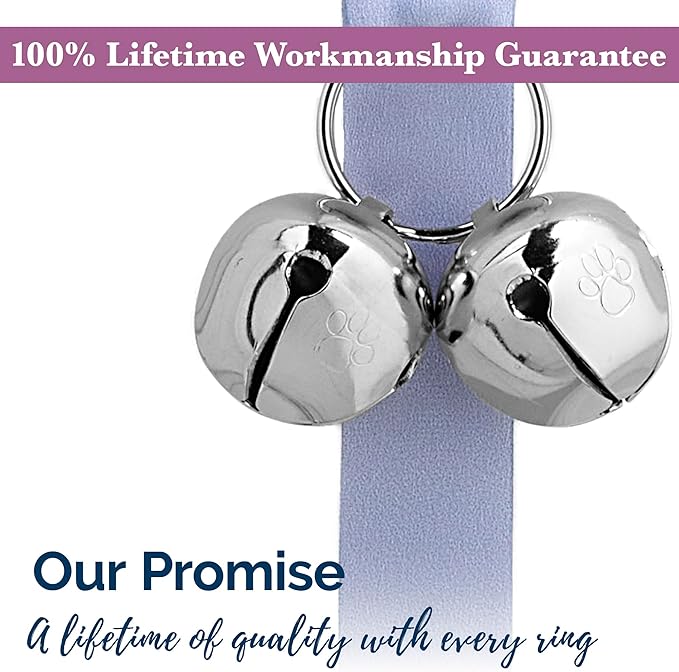 PoochieBells Dog Door Bells for Potty Training, Quick & Easy Puppy Potty Training Method Included, Handcrafted in USA with Loud, Paw-Safe Bells, Wisteria