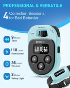 ABBIDOT Shock Collar for Dogs, 4500FT Dog Training Collar with Remote，IPX7 Waterproof Rating，6 Training Modes (Beep, Vibration, Safe Shock), Enhanced Night Light, Rechargeable E-Collar （10-130 lbs）