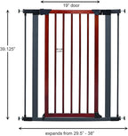 MidWest Homes for Pets 39-Inch Tall Pet Gate with Textured Graphite Frame and Decorative Wood Door, Expands to 38 Inches Wide, Includes 3-inch Extensions