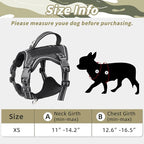 Tactical Dog Harness for Small Dog - Reflective Puppy Pet Vest No Pull Military Service Dog Vest with Vertical Handle XS Dog Harness for Outdoor Training