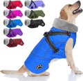 Doglay Dog Coat with Harness, Reflective Warm Dog Jacket Waterproof Puppy Winter Coat for Cold Weather, Adjustable Fleece Jacket for Small Medium Large Dogs