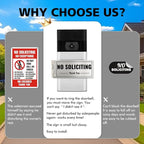Metal Doorbell Cover No Soliciting Sign for House，Universal Fitting Doorbell Cover That Rotates From NO SOLICITING to DO NOT DISTURB,Flipable No Solicitors Sign for Ring Doorbell, Horizontal & Vertical Mode, Easy Installation，The Gift for Home Offices ...
