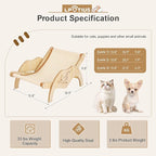 Cat Hammock Beach Chair with Sisal Scratcher, Elevated Adjustable Cozy Cat Lounger Wooden Sisal Chair