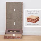 Petpals Cardboard Cat Scratching Pad, 24" Double Side L Shaped Corrugate Cardboard Scratching Pad, Couch Sofa Protector Scratcher,Cat Scratcher with Rattan Ball Toys.