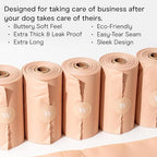 Wild One Dog Poop Bags, 180 Leak Proof Bags Made From Cornstarch, Eco-Friendly, Unscented, Blush Color