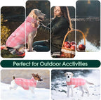 Kuoser Reversible Winter Coat, British Style Jacket for Small Dogs, Warm Windproof Puppy Cold Weather Clothes Vest, Pink XS