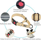 haapaw 2 Packs Martingale Dog Collar with Quick Release Buckle Reflective Dog Training Collars for Small Medium Large Dogs (Collar+Collar, M Neck 14"-16.5", Beige, 1+1 Packs)