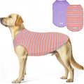 KYEESE 2Pack Dog Shirt, Soft Striped Dogs T Shirts, Lightweight Pet Tank Top, Sleeveless Dog Shirt for Large Dogs, Stretchy Comfortable Pet Vest, Purple+Orange Striped, 3XL