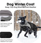 Nanaki Large Dog Coat For Winter Waterproof, Warm Fleece Lining Reflective Large Dog Jacket With Leash Hole, Furry Collar Cold Weather Puppy Vest Outdoor Walking Hunting Easy On Pet Snowsuit Black 2XL
