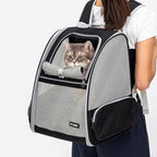 Cat Backpack，Expandable Cat Carrier Backpack, Dog Backpack Carrier and Pet Carrier Backpack, Suitable for Cats, Kittens or Small Dogs, Travel Friendly Puppy Cats Bag (Black)