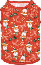 CuteBone Dog Christmas Shirts 2-Pack Soft Pet Clothes Breathable Summer Vest for Small Puppy and Stretchy Cat Apparel 2BX16XS