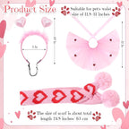 3 Pcs Valentine's Day Dog Costume Set Including Pink Valentines Love Headband Valentines Dog Tutu Dress Cute Pet Tutu Pink Valentines Pet Scarf for Medium Dogs Holiday Outfit Accessory