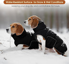 FUAMEY Dog Puffer Jacket for Large Dogs,Dog Cold Weather Coats Dogs Down Jackets Waterproof Pet Snowsuits Warm Puppy Winter Vest Turtleneck Pets Adjustable Jackets Coats Black XXXL
