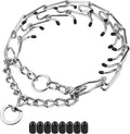 Prong Collars for Dogs, No Pull Dog Collar, Dog Training Collar for Large Medium Small Dogs, Stainless Steel Adjustable with Comfort Rubber Tips (L, 4.0mm, 23.8-Inch)