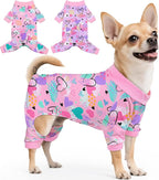 Glittme 2PACK Dog Pajamas Soft Dogs Clothes for Small Medium Dogs Elastic Cats Apparel Breathable Dog Pjs for Puppy