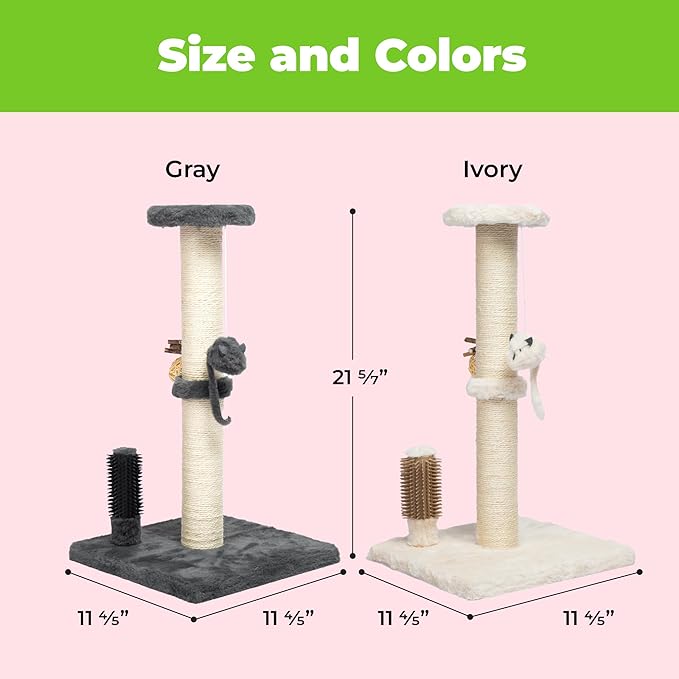 Best Pet Supplies Catify Cat Scratcher, Fun Interactive Scratchers, Posts, Poles, Claw Safe, Furniture Saver Indoor Play Support Natural Cat Behaviors Heavy Duty - Gray, 11.78 x 11.78