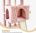 82" Tall Cat Tree,Giant Cat Tree for Indoor Cats Large Adult, Heavy Duty Cat Tree Tower, Extra Large Cat Trees with Scratching Posts, Cat Condos, Hammock,Top Perch,Ramp (Pink)