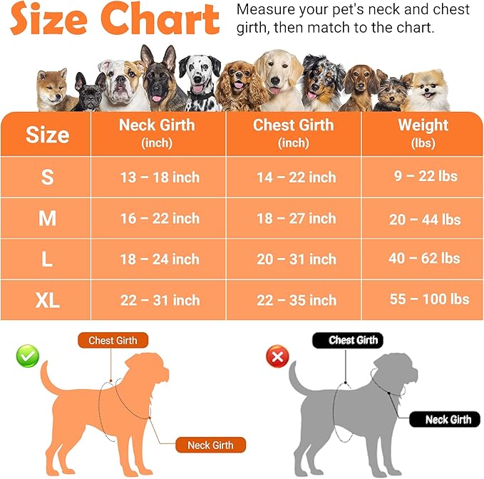 Funfox Dog Harness No Pull, Adjustable Pet Vest Harness, Super Soft Material with Vertical Handle Easy Control, Reflective Night Walking, 2 Leash Clips for Large Dogs, Camo Orange, L