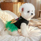 Furbabycare® Elegant Sweet St. Patrick's Day Puppy Dog Blingbling Princess Skirt Pet Dog Lace Cake Camisole Tutu Dress B-Green-3 X-Small