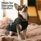 Parisian Pet Dog Shirt – 100% Cotton Shirts for Medium Dogs – Sleeveless Black Puppy Vest – Lightweight and Breathable Pet Apparel – Funny Summer Boy Dog Clothes - Stretchy Cute T Shirts for Dogs